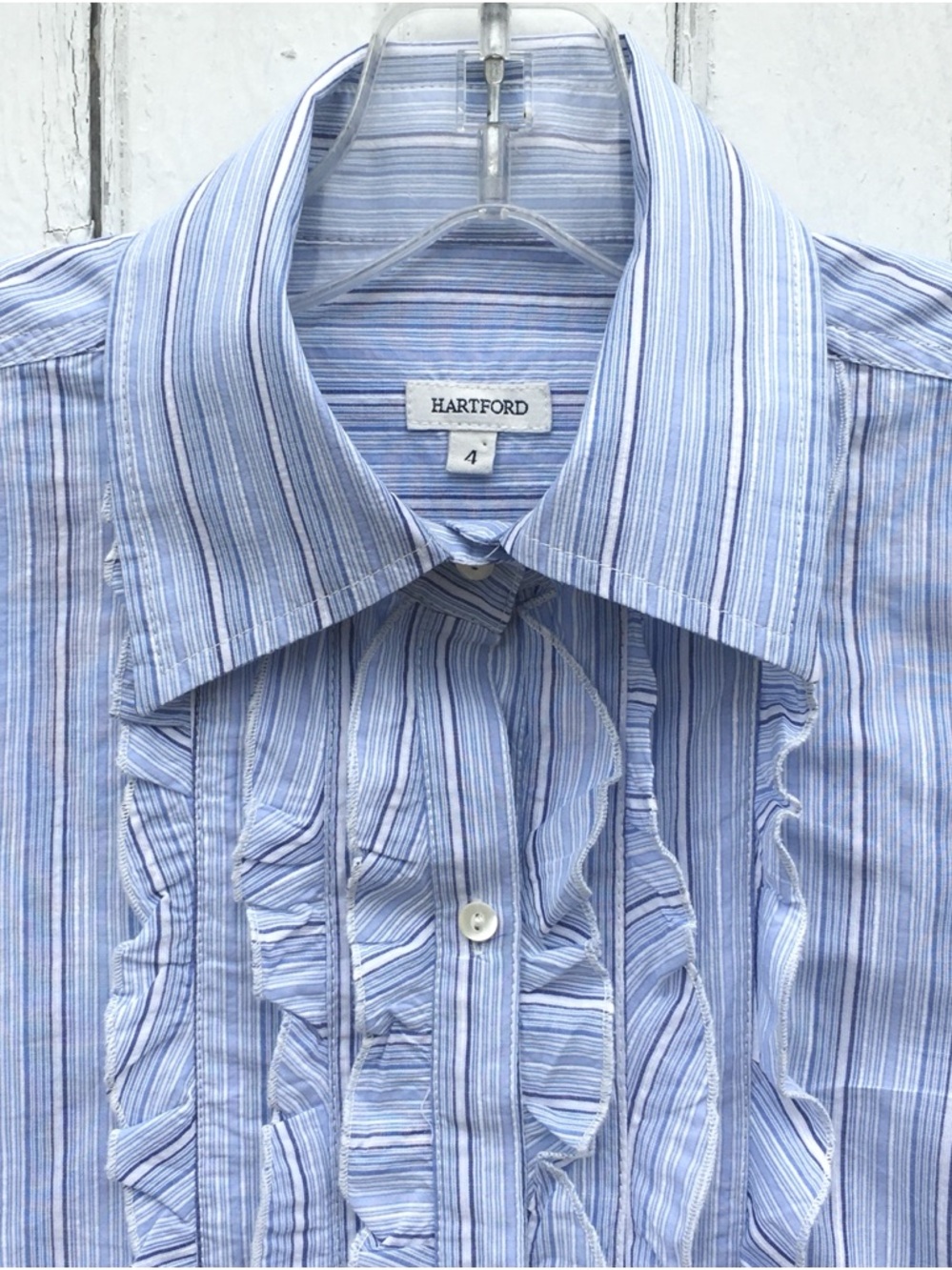 HARTFORD RUFFLE STRIPE BLOUSE - Picture 4 of 5